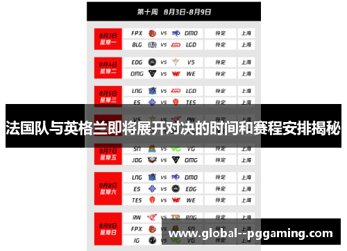 法国队与英格兰即将展开对决的时间和赛程安排揭秘